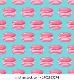 Patrón inmaculado de pasteles coloridos de macarón. Textura para tela, envoltura, papel pintado. Impresión decorativa.
