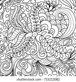 Seamless pattern with colorful magic mushrooms in doodle style. 60s hippie psychedelic art. Vector. Print for fabric