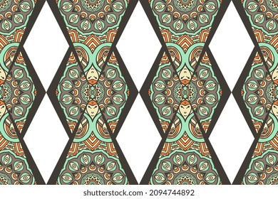 Fondo de mandala colorido y sin inconvenientes