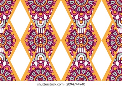 Seamless pattern colorful mandala background