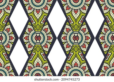 Seamless pattern colorful mandala background