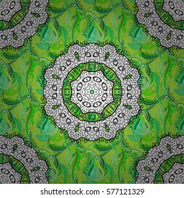 Seamless pattern with colorful mandala. Figure in the oriental style with traditional elements. Radial gradient shadow.