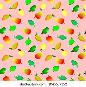 seamless pattern with colorful of mango on background.
