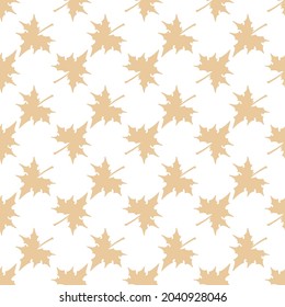 Seamless pattern with colorful maple leaves. Autumn background. Minimalists style texture.
