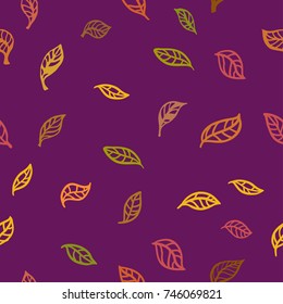 Seamless pattern with colorful maple and oak leaves. Perfect for wallpaper, gift paper, pattern fills, web page background, autumn greeting cards.