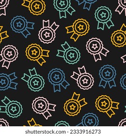 Seamless pattern with colorful medal