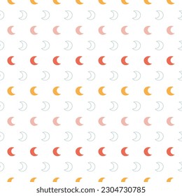 Seamless pattern with colorful moon