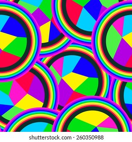 Seamless pattern of colorful mosaic balls