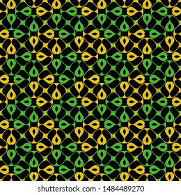 Seamless pattern with colorful mosaic on a black background.