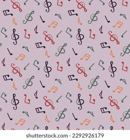 seamless pattern with colorful musical notes 