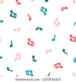 Seamless pattern with colorful musical notes