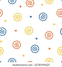 Seamless pattern with colorful narutomaki fishcake svg