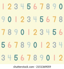Seamless Pattern with Colorful Numbers