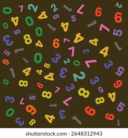 seamless pattern with colorful numbers