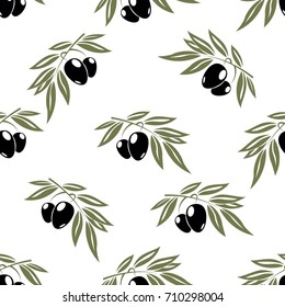 Seamless pattern with colorful olives.Vector background.Textile texture
