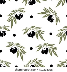 Seamless pattern with colorful olives.Vector background.Textile texture