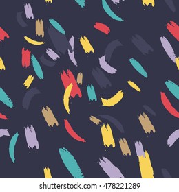 Seamless pattern, colorful on dark background
