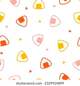 Seamless pattern with colorful onigiri balls