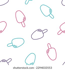 Seamless pattern with colorful outline ice cream