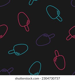 Seamless pattern with colorful outline icecream
