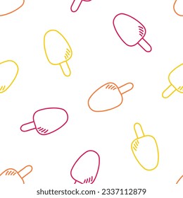 Seamless pattern with colorful outline icecream