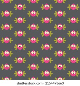 Seamless pattern with colorful owls