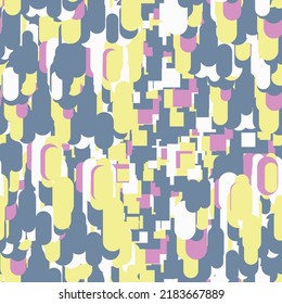 Seamless pattern with colorful painted round and square shapes.