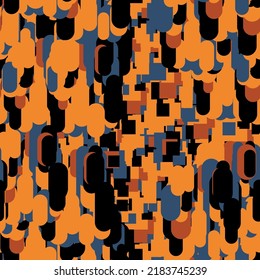 Seamless pattern with colorful painted round and square shapes.