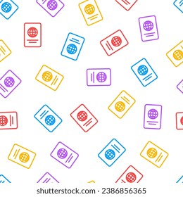 Patrón sin inconvenientes con un colorido icono de pasaporte