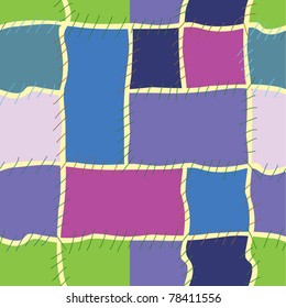 Seamless pattern from colorful patchwork quilt