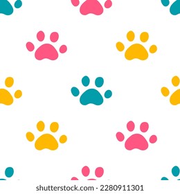 Patrón sin foco con patas coloridas