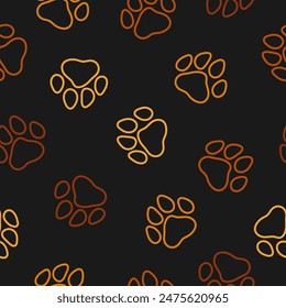 Seamless pattern with colorful paws