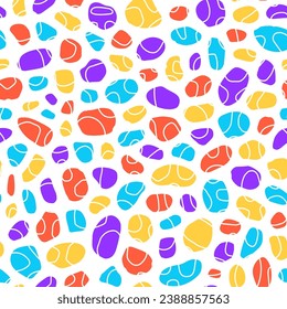 Seamless pattern with colorful pebbles