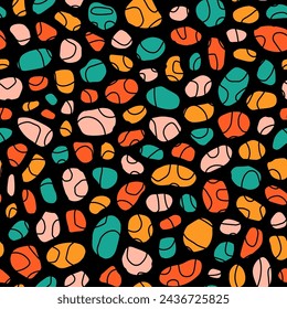 Seamless pattern with colorful pebbles