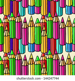 Seamless pattern with colorful pencils - vector