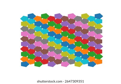 padrão perfeito de pentágonos coloridos dispostos em uma ilustração de grade geométrica e abstrata para vários projetos 