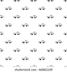 Seamless pattern with colorful pickup trucks