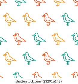 Seamless pattern with colorful pigeon