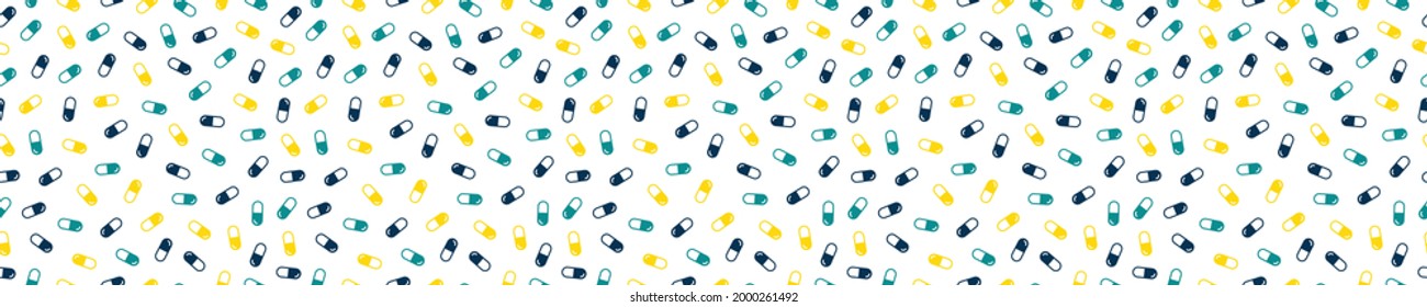 Seamless pattern with colorful pills