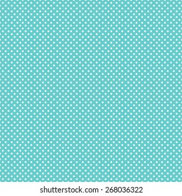 Seamless pattern of colorful polka dot in a small stylish in a beautiful aquamarine color scheme