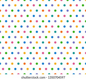 Seamless Pattern, Colorful Polka dots, Vector Graphics,