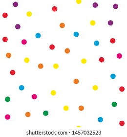 Seamless pattern with colorful polka dots and circles. Cute baby background for print on fabreic, textile, gift wrapping. VEctor illustration