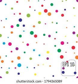 Seamless Pattern with Colorful polka dots