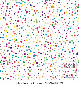 Patrón sin foco con puntos de polka coloridos