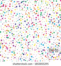 Patrón sin foco con puntos de polka coloridos