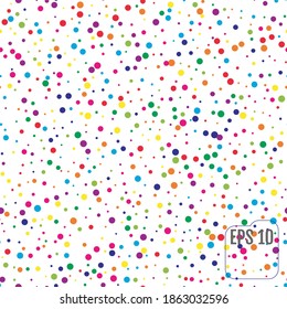 Patrón sin foco con puntos de polka coloridos