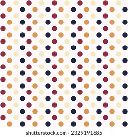 Patrón sin foco con puntos de polka coloridos sobre un fondo blanco. Tono de color de la tierra sin fisuras del vector.