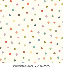 Seamless pattern with colorful polka dots . Polka dots pattern on white background.	