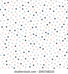 Seamless pattern with colorful pom poms dots.