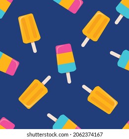 Seamless pattern with colorful popsicles. Vector illustartion. Ice candy pattern